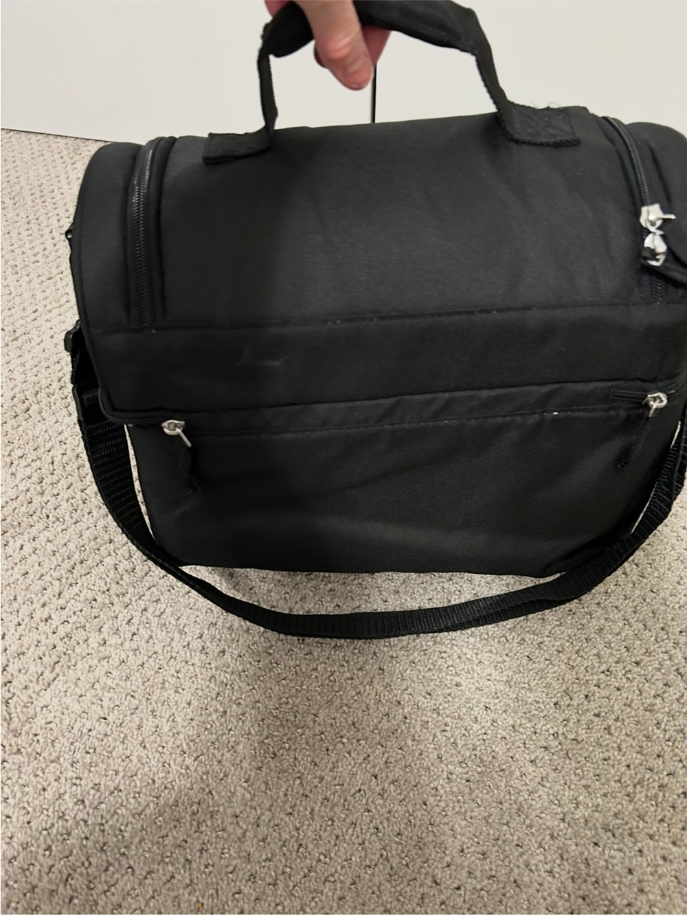 Thermos brand Black Men's Shoulder Bag with Top Handle.  Keeps its cool!